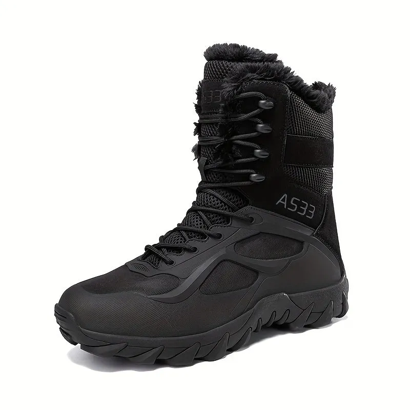 Mens Tactical Snow Boots for Outdoor Winter Adventures