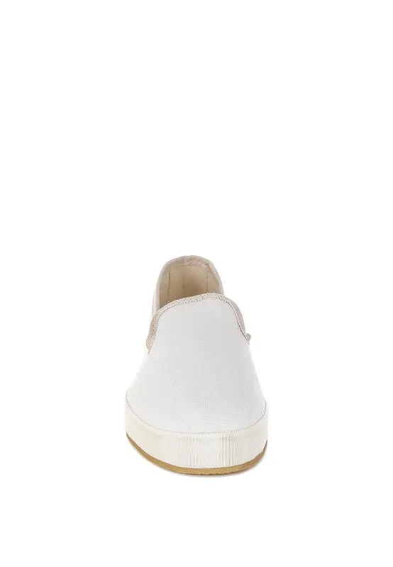 Moshka Round Toe Canvas Slip-On Loafers