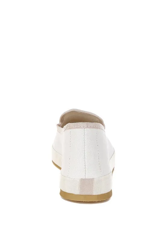 Moshka Round Toe Canvas Slip-On Loafers
