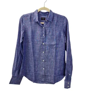 NWT UNTUCKit 100% Linen Zell Striped Long Sleeve Button Down Shirt Size 2
