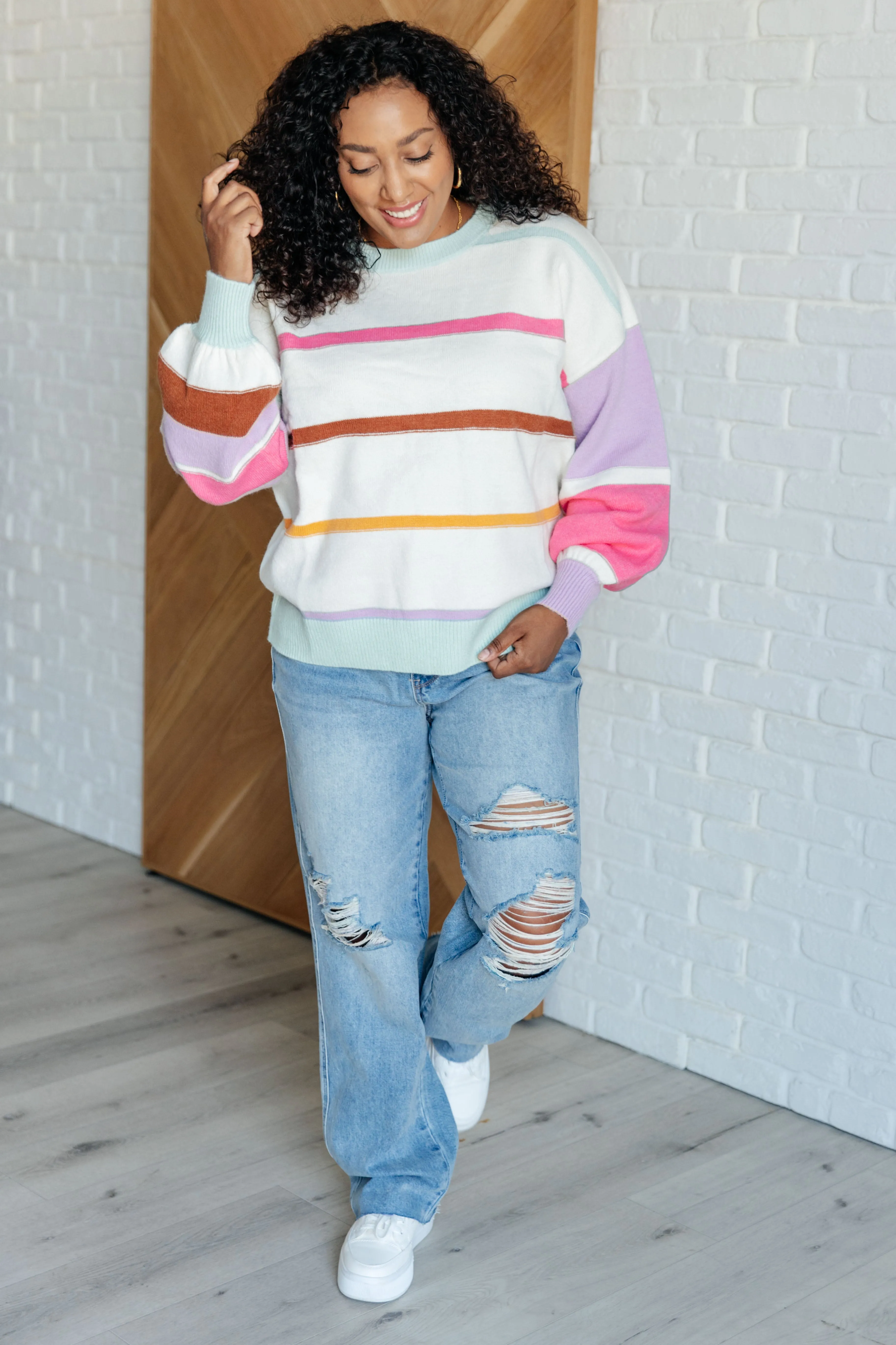 One Eleven North Flawless Features Striped Sweater