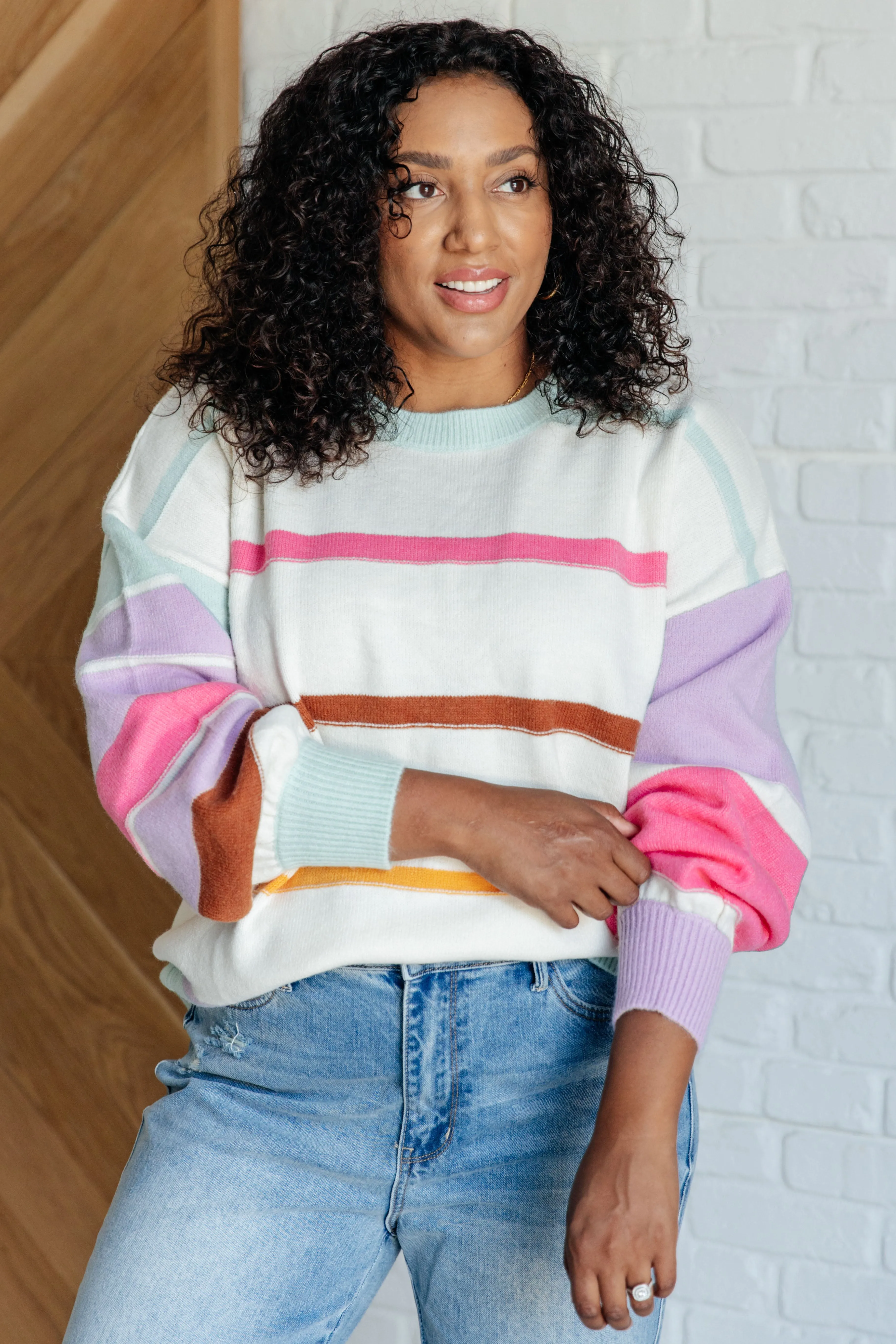 One Eleven North Flawless Features Striped Sweater
