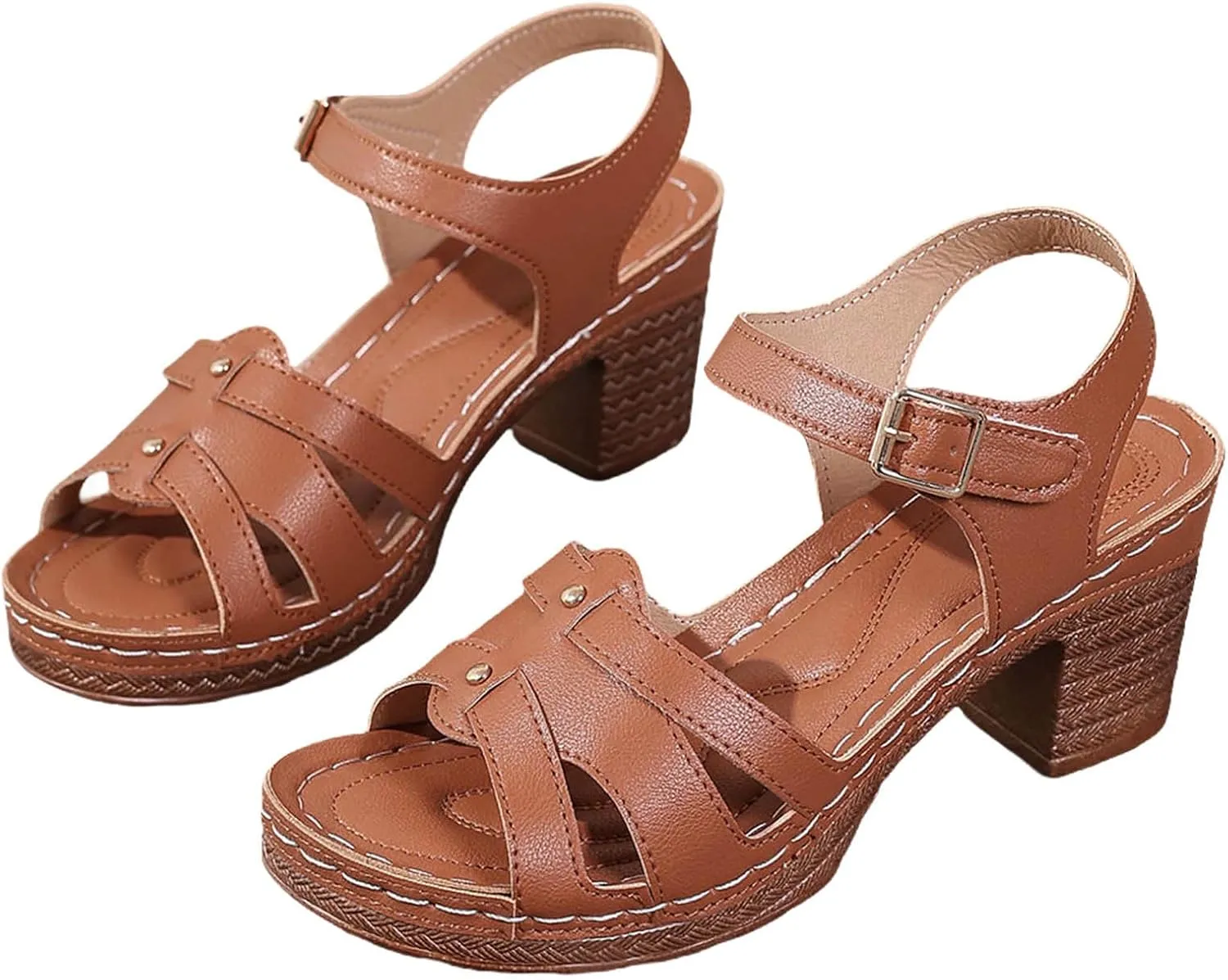 Orthopedic Sandals for Women Comfortable Dressy Wedge Sandal Summer Walking Wedges Casual Platform Shoes with Adjustable Hook Loop