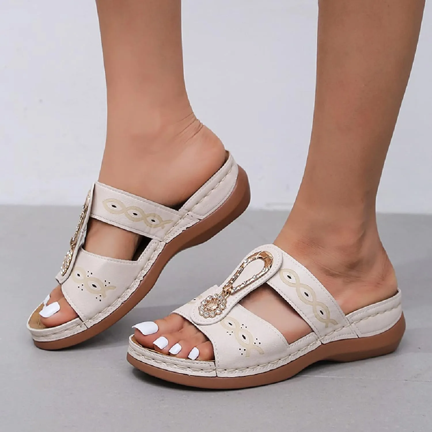 Orthopedic Sandals with Back StrapOrthotic Wide Width Platform Sandals Orthopedic Womens Flip Flop Sandals Orthopedic Arch Support Sandals Women's Gold Women's Orthopedic Platform Wedge Sandals
