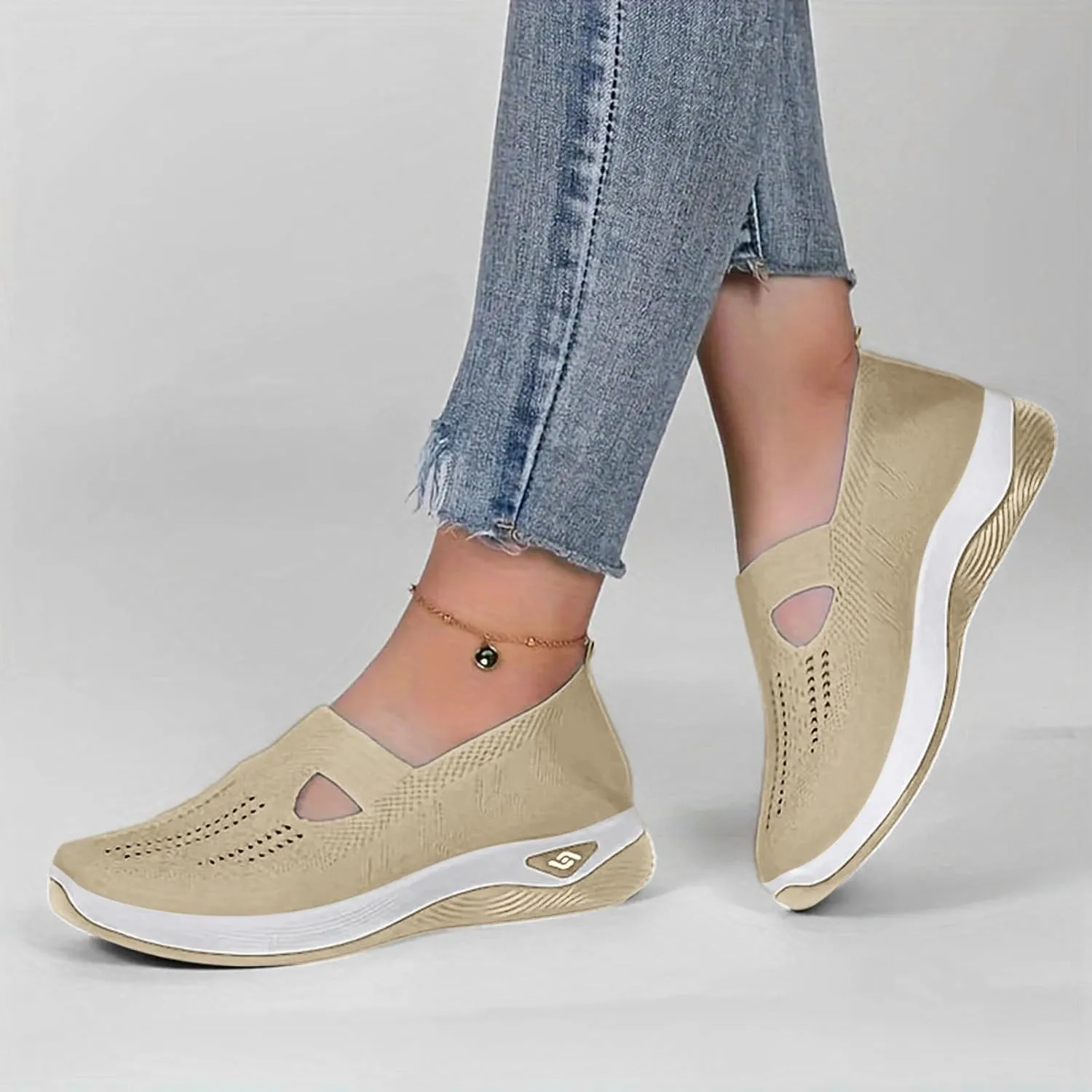 Orthopedic Shoes for Women Slip on Breathable Walking Diabetic Shoes with Arch Support Mesh Comfortwear