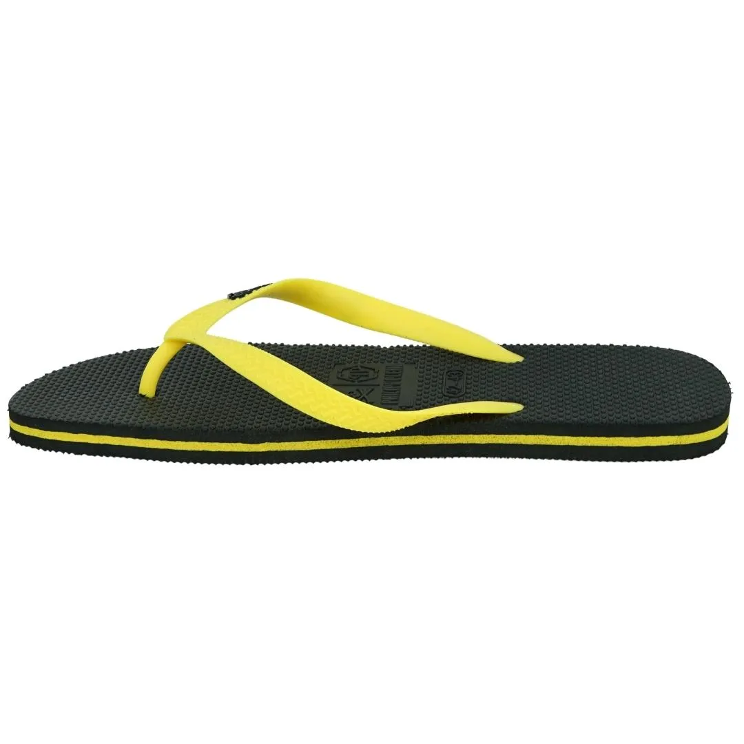 Philipp Plein Brand Logo Black Yellow Flip Flops