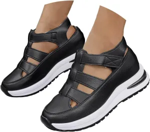 Platform Wedges Sandals for Women Summer,Women Closed Toe Comfortable Walking Sports Sandals Hollow Ankle Strap Wedges Design for Beach Hiking Shoes Casual Wear 2025