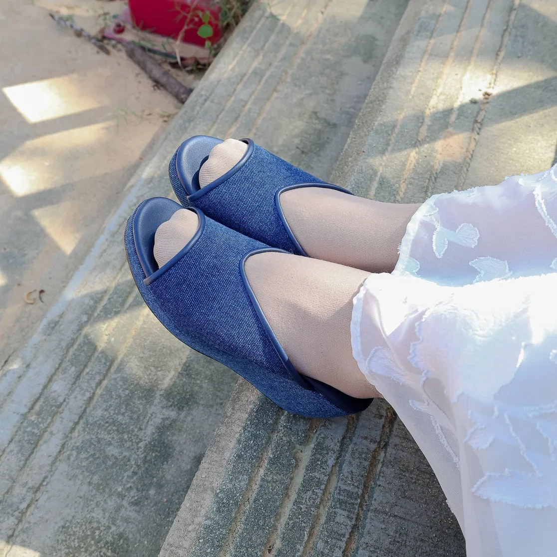 Ratna Peep Toe Wedge Sandal