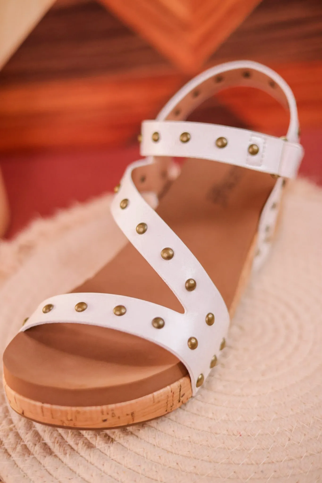 Revolve White Cork Wedges