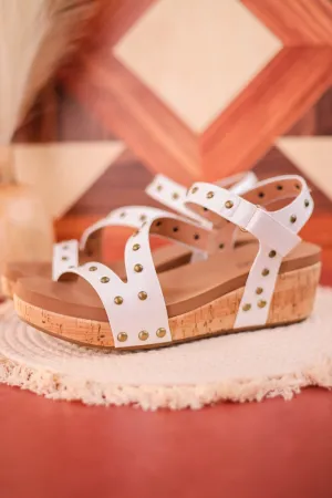 Revolve White Cork Wedges