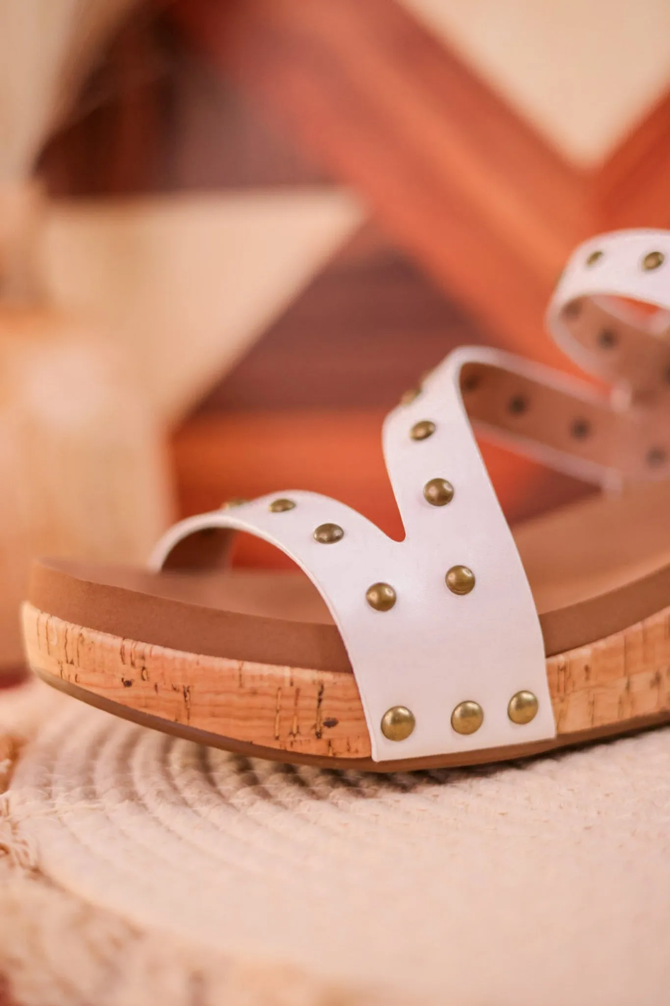 Revolve White Cork Wedges