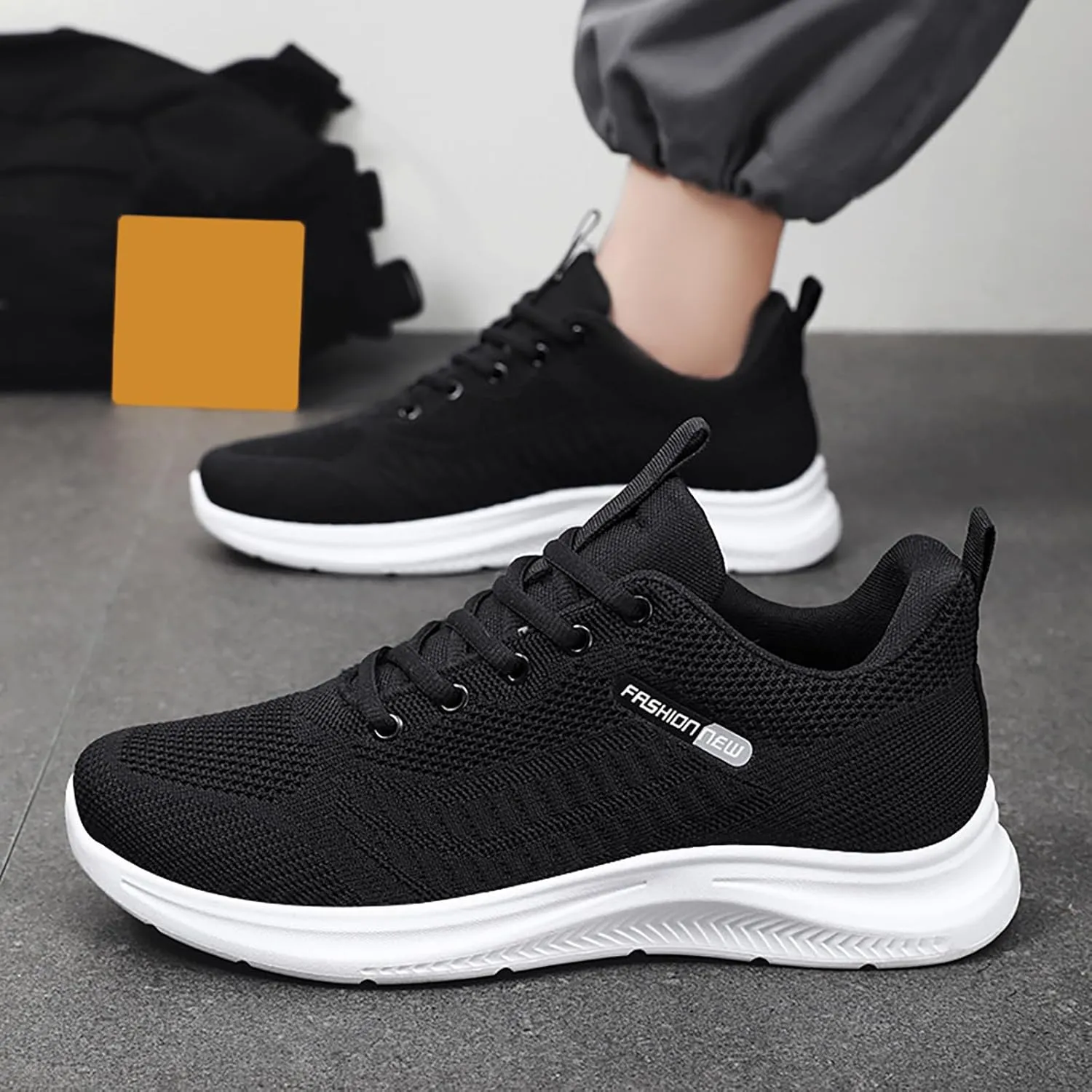 Shoes Men Slip on Sneakers Men Men's Comfortable Light Weight Slip on Shoes Men's Sneakers Non Running Lightweight Workout Black Casual for Skate for