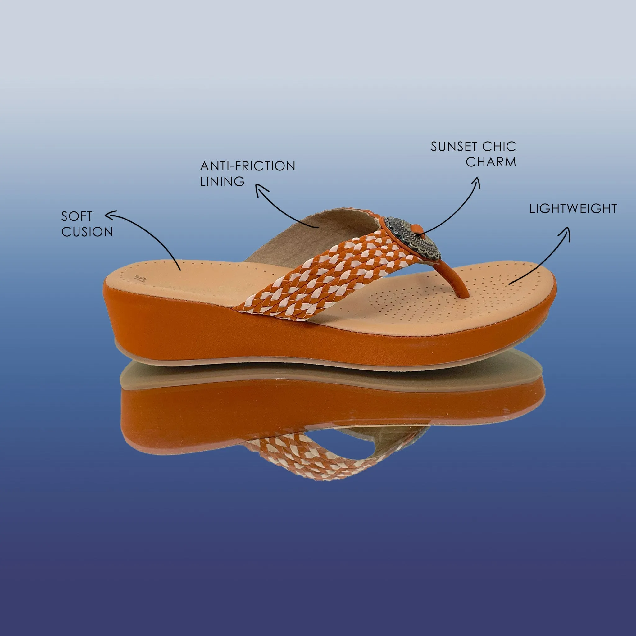 Tan woven cord platforms