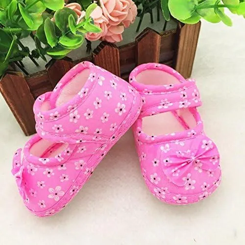 Toddler Baby Soft Sole Bowknots Shoes Infant Child Flat Shoes Kids Baby Printing Newborn Cloth Shoes