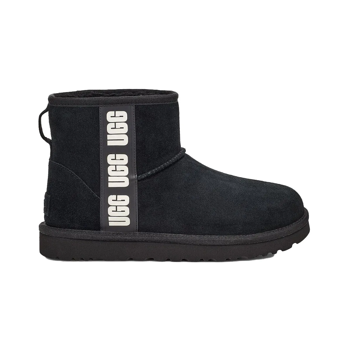 UGG Womens Classic Mini Side Logo Boots 1122558-BWHT Black/White