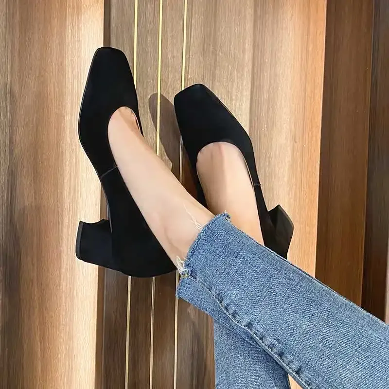 USS Shoes Kendra Women's Square Toe Suede Pumps Shoes