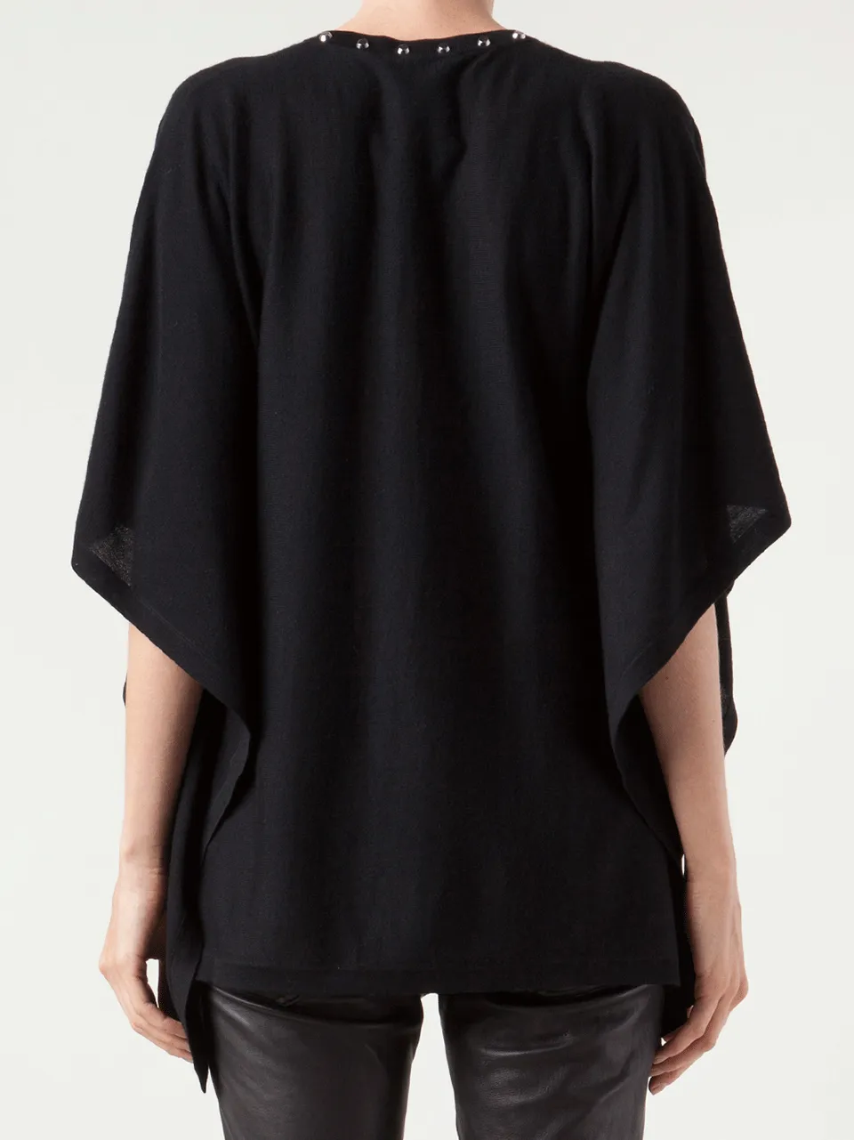 V-Neck Poncho with Studs