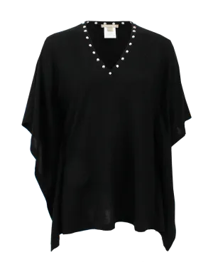 V-Neck Poncho with Studs