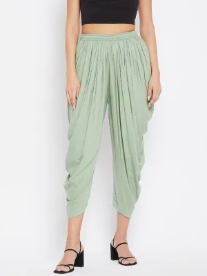 Women Pista Green Rayon Dhoti Salwar