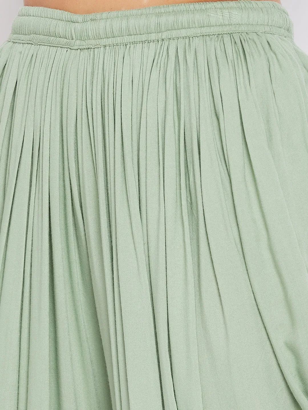 Women Pista Green Rayon Dhoti Salwar