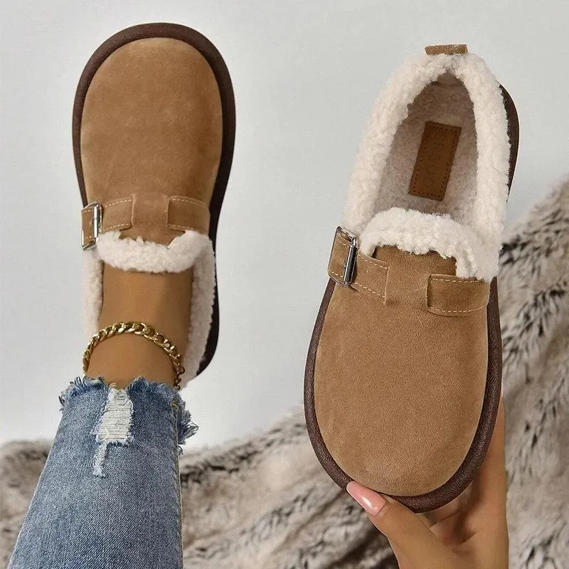 Women's Plush Round Toe Slip-On Flats