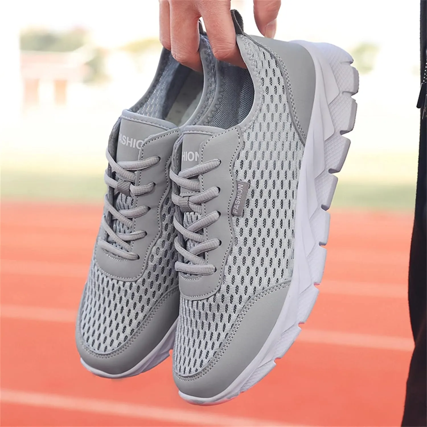 Womens Sneakers Air Cushion Running Shoes Lace Up Tennis Shoes Men Mesh Breathable Men's Casual Shoes Fashion Sneakers Platform Tennis Shoe Cross Trainer Shoe
