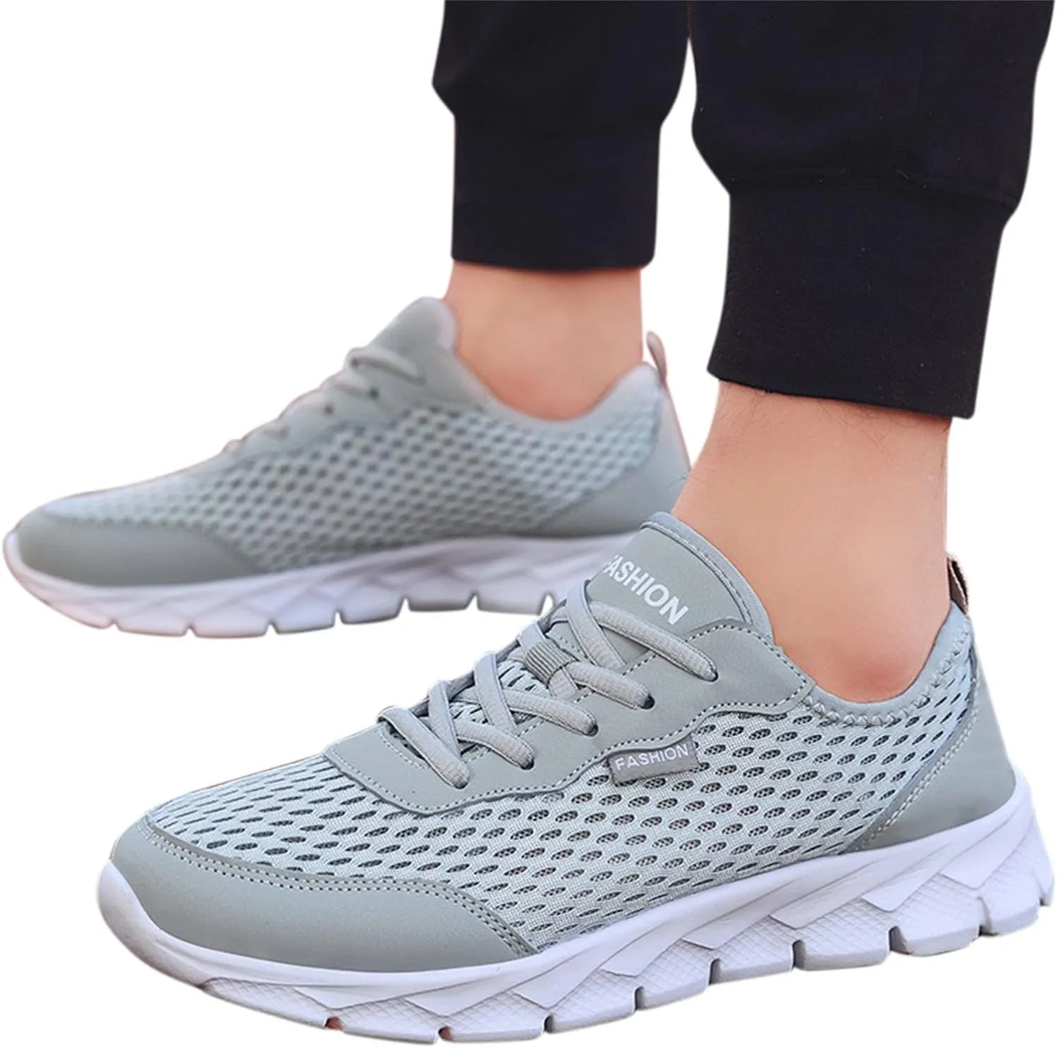 Womens Sneakers Air Cushion Running Shoes Lace Up Tennis Shoes Men Mesh Breathable Men's Casual Shoes Fashion Sneakers Platform Tennis Shoe Cross Trainer Shoe