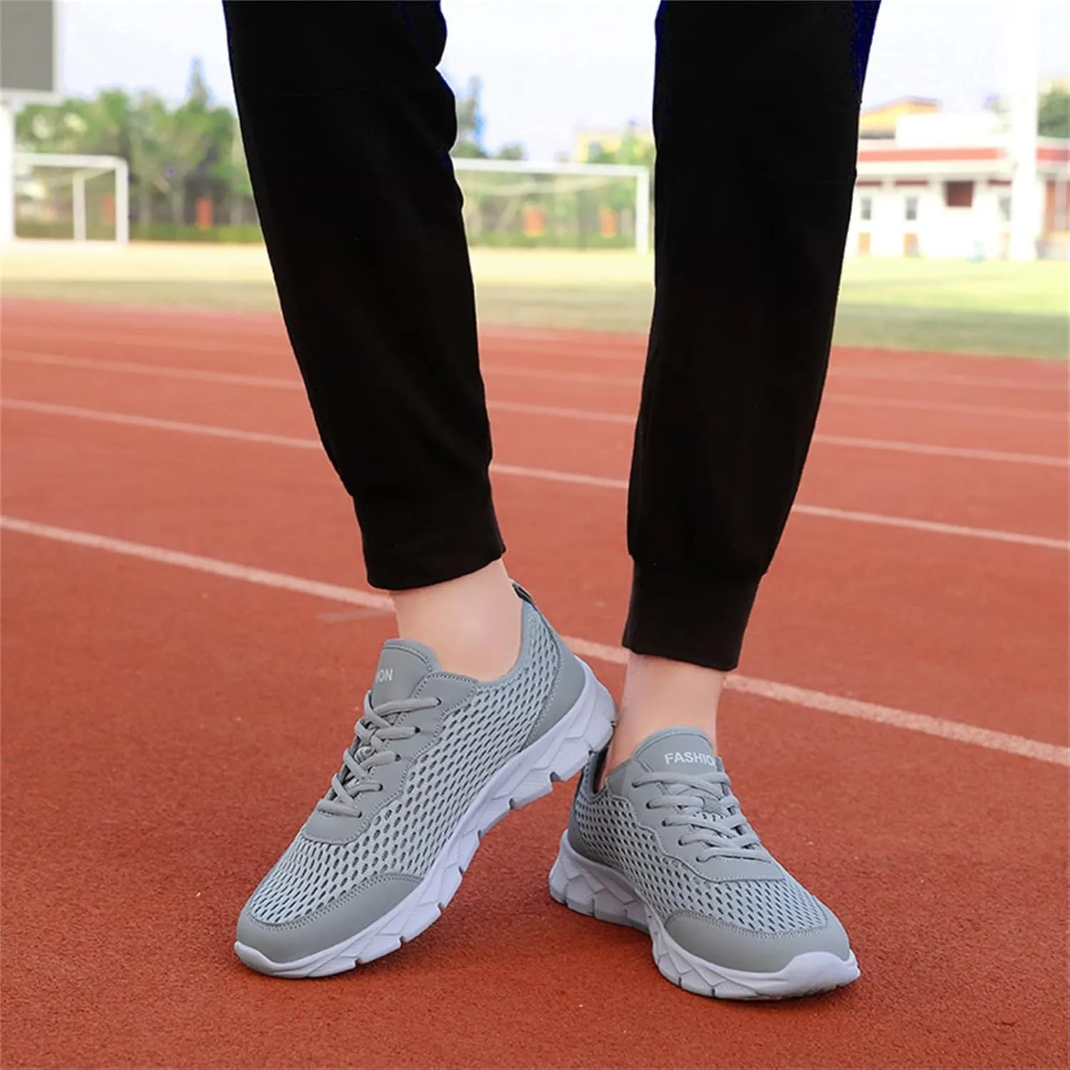 Womens Sneakers Air Cushion Running Shoes Lace Up Tennis Shoes Men Mesh Breathable Men's Casual Shoes Fashion Sneakers Platform Tennis Shoe Cross Trainer Shoe