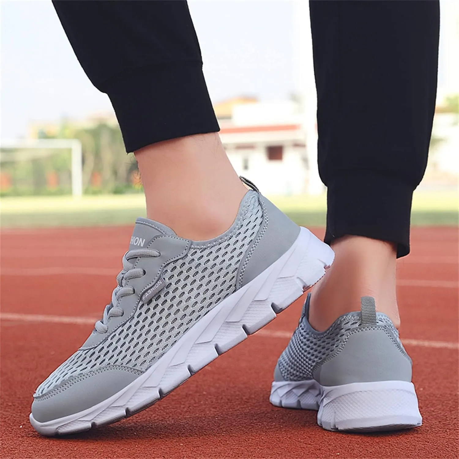 Womens Sneakers Air Cushion Running Shoes Lace Up Tennis Shoes Men Mesh Breathable Men's Casual Shoes Fashion Sneakers Platform Tennis Shoe Cross Trainer Shoe